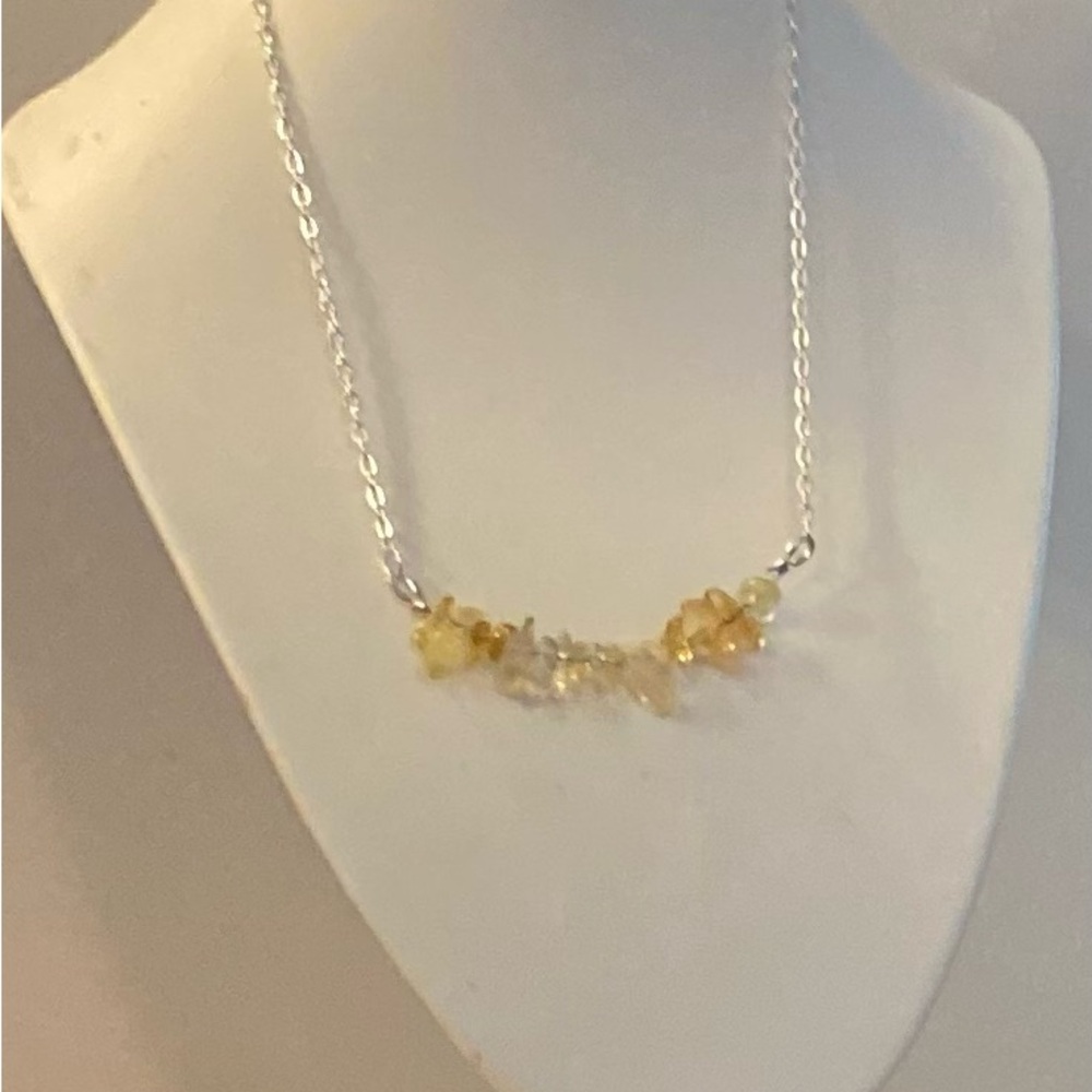 NEW Genuine Citrine chip necklace